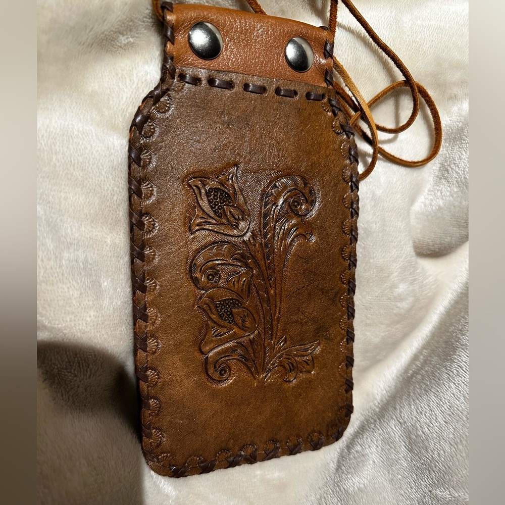 Handcrafted Tan Leather Badge Holder